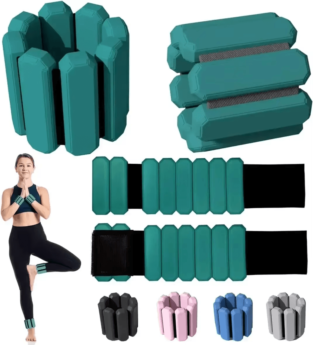 Wrist and Ankle Weights for Women Men Adjustable Arm and Leg Weights Wearable
