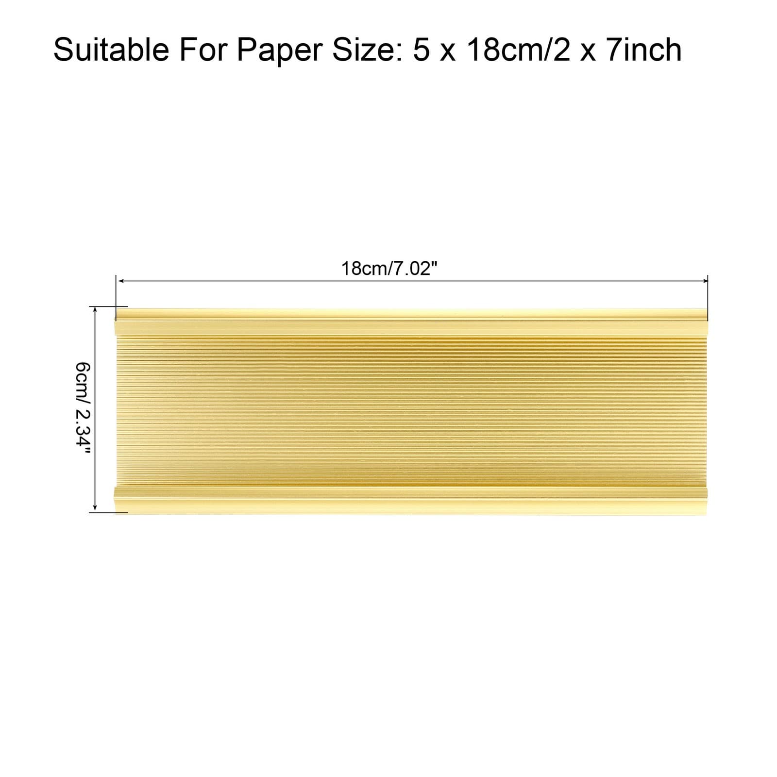 2x7\" Aluminum Name Plate Holders| 3 Pack for Desk Sign Holder Gold Tone view 2