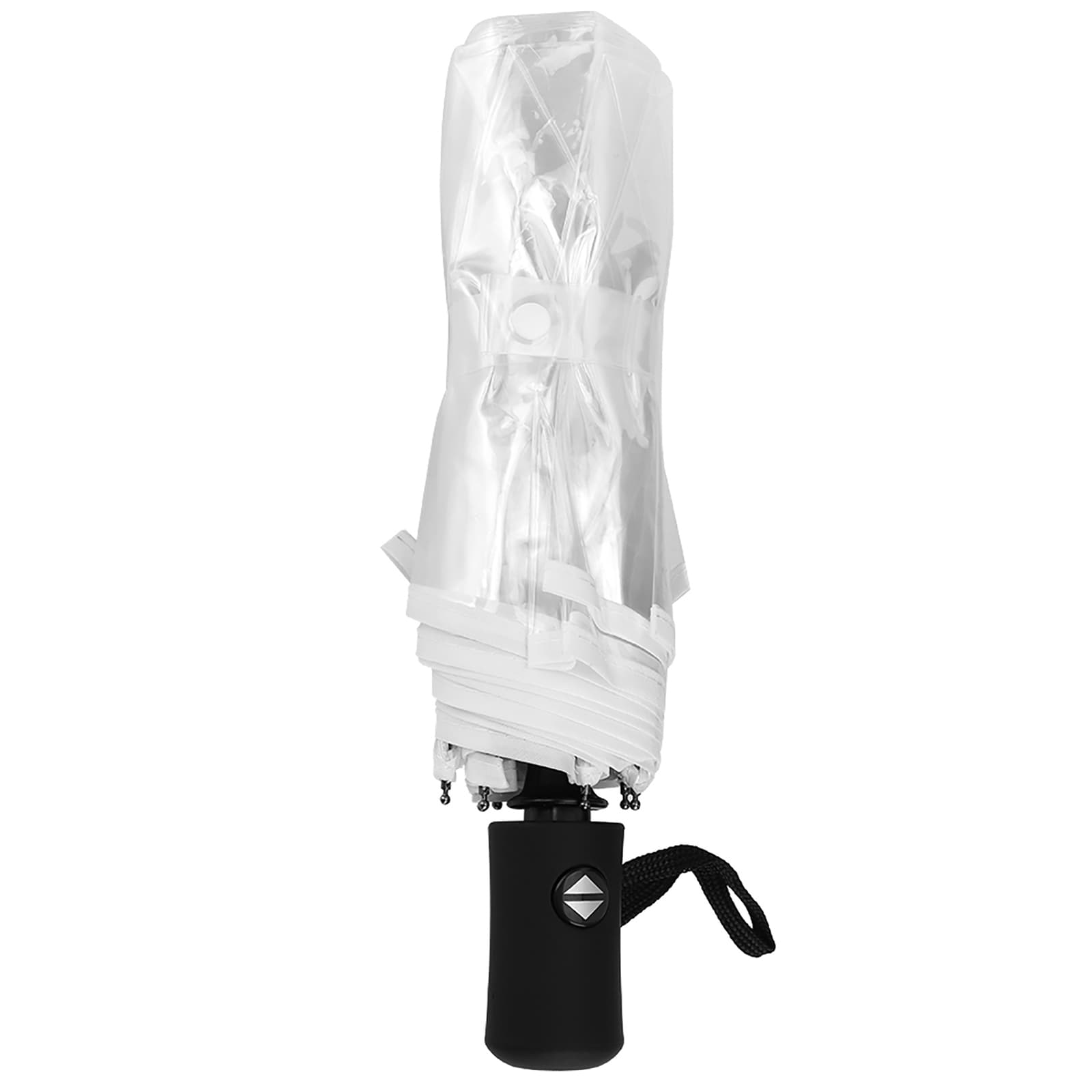 (White)Clear Umbrella Portable Transparent Umbrella Automatic Lightweight