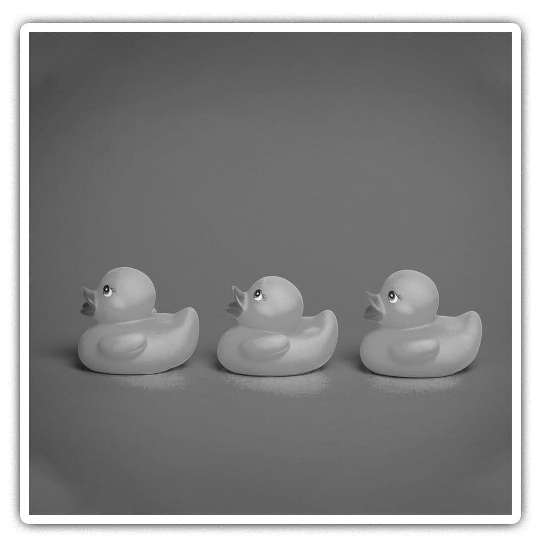 2 x Square Stickers 10 cm - Bath Toy Yellow Duckling Duck Kids  #37717