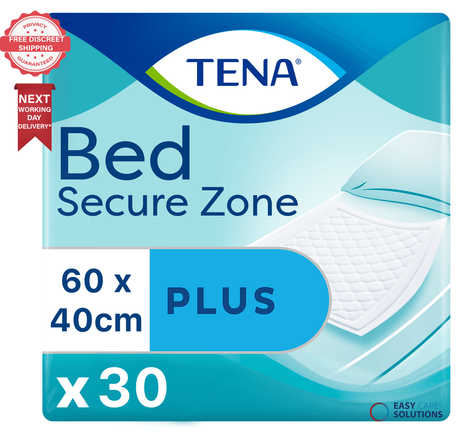 TENA Bed Plus Disposable Incontinence Bed Pads 60 x 40 cm Pack of 30