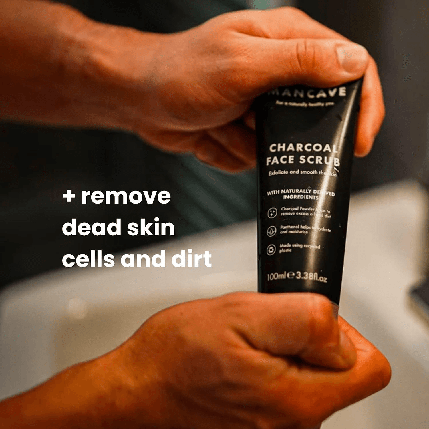Mancave Charcoal Face Scrub 100Ml for Men| Exfoliate and Smooth Skin| Dermatlogica view 2