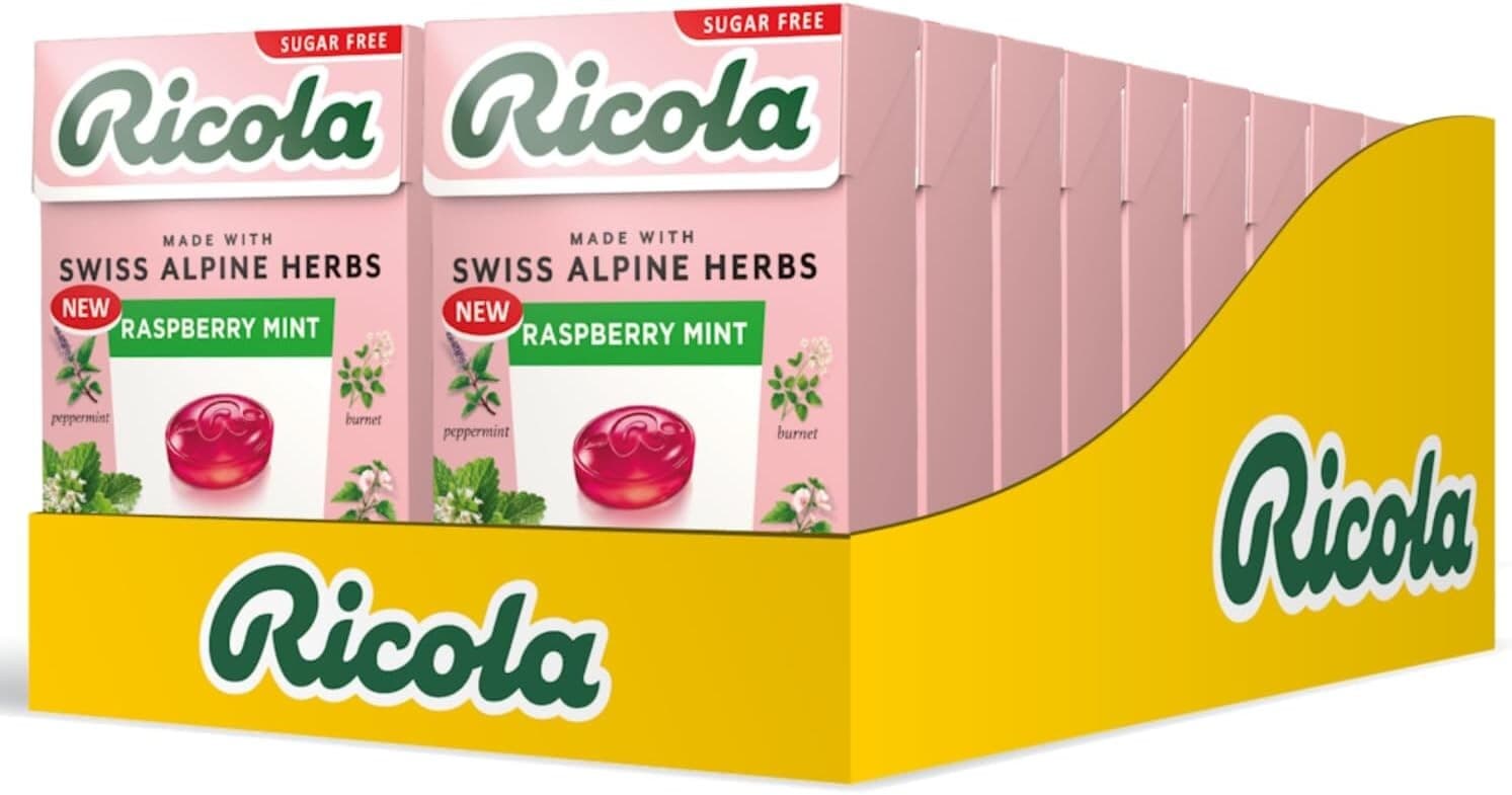 Ricola Raspberry Mint Sugar Free Sweets 20 x 45g