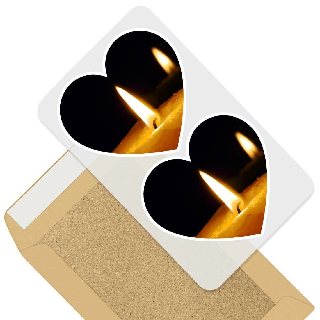 2 x Heart Stickers 10 cm - Memorial Candle Memory Love #45706