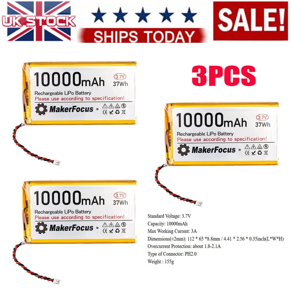 3x 3.7V Lipo Battery 9065115 Lithium Battery 9065115 for Raspberry Pi UPS Board