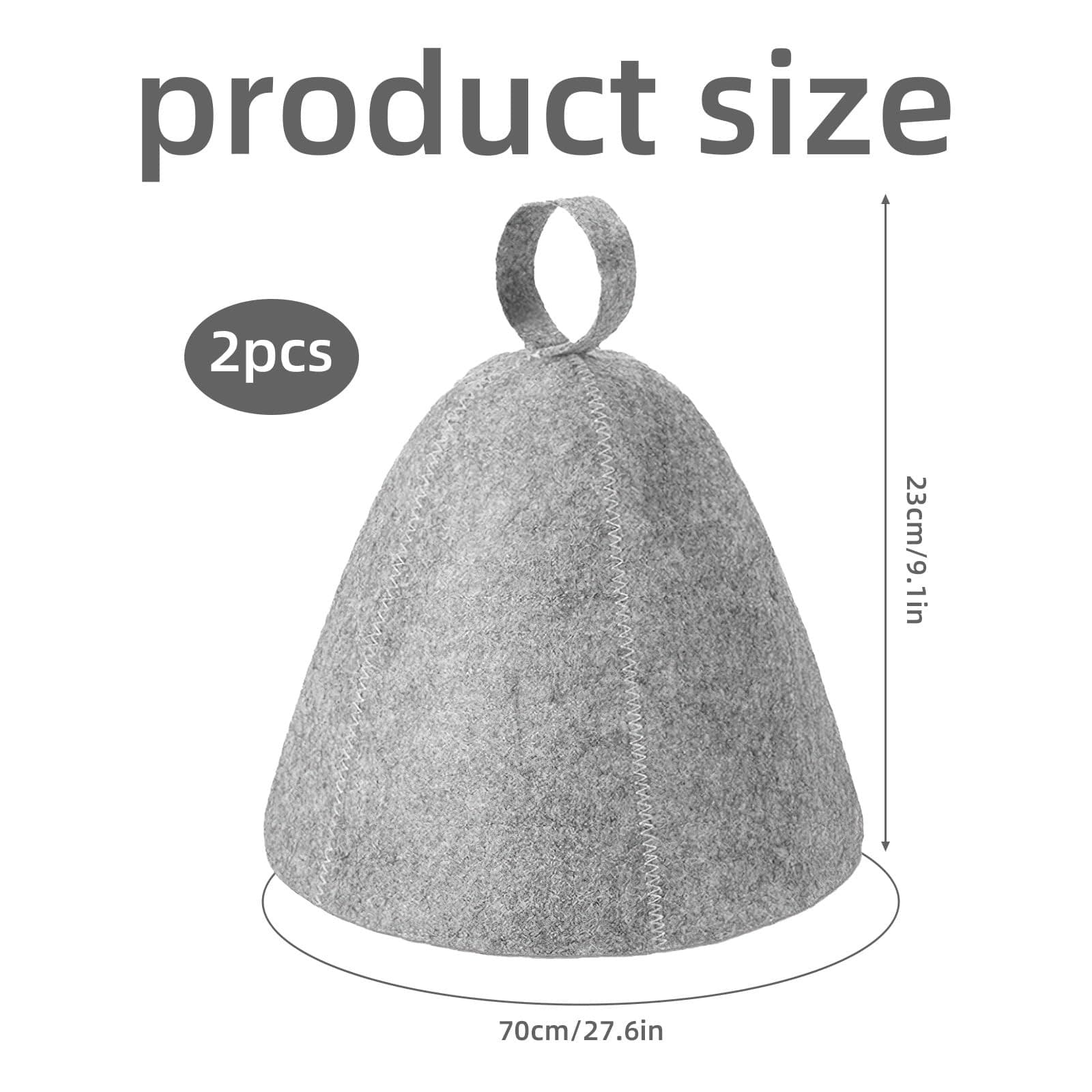 CYMYGS 2PCS Sauna Hat| Unisex Bathroom Wool Hat for Women and yellow view 2