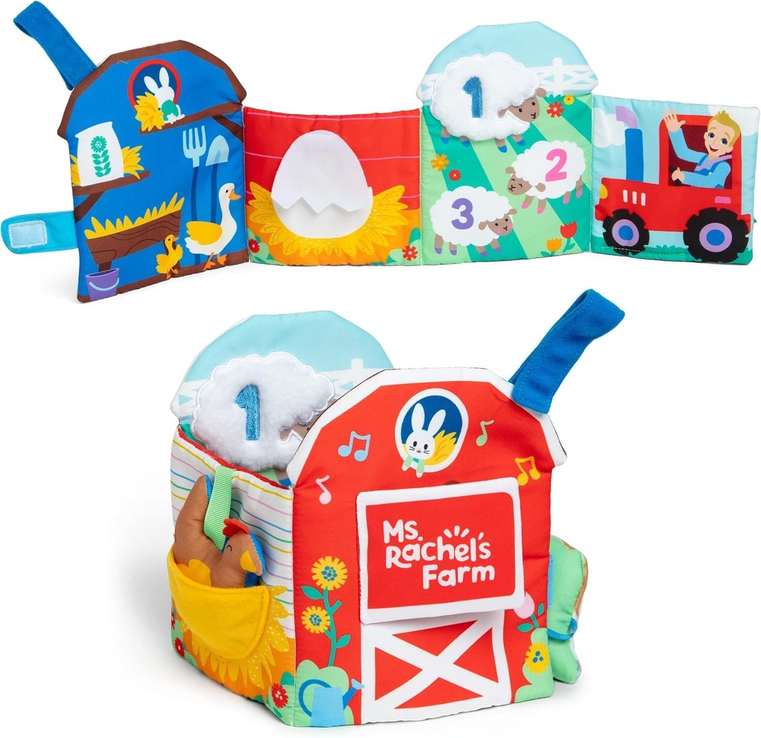 OFFICIAL MS RACHEL SENSORY LEARNING FARM FOLDABLE SOFT BABY BOOK EDUCATIONAL