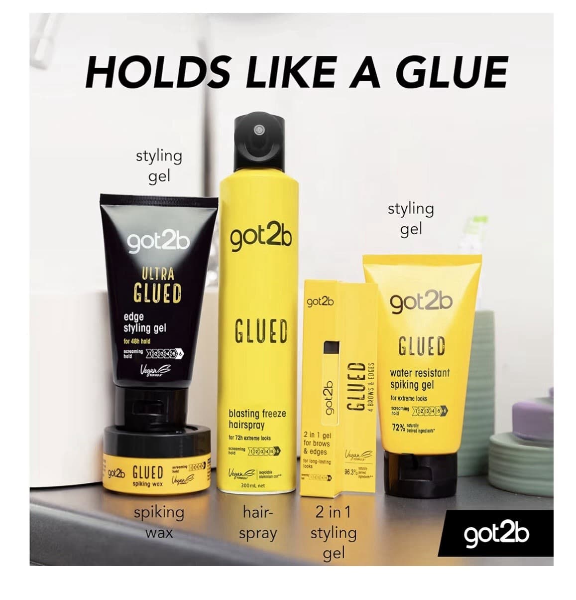 Schwarzkopf Got2Be Glued 2 in 1 16ml Wand Gel For Laying Edges and Styling Brows view 2