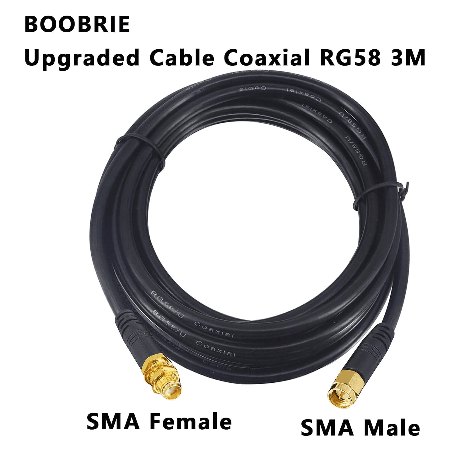 Upgraded 3M SMA Extension Coax Cable Molded RG58 Superflex SMA Male to Female An view 2