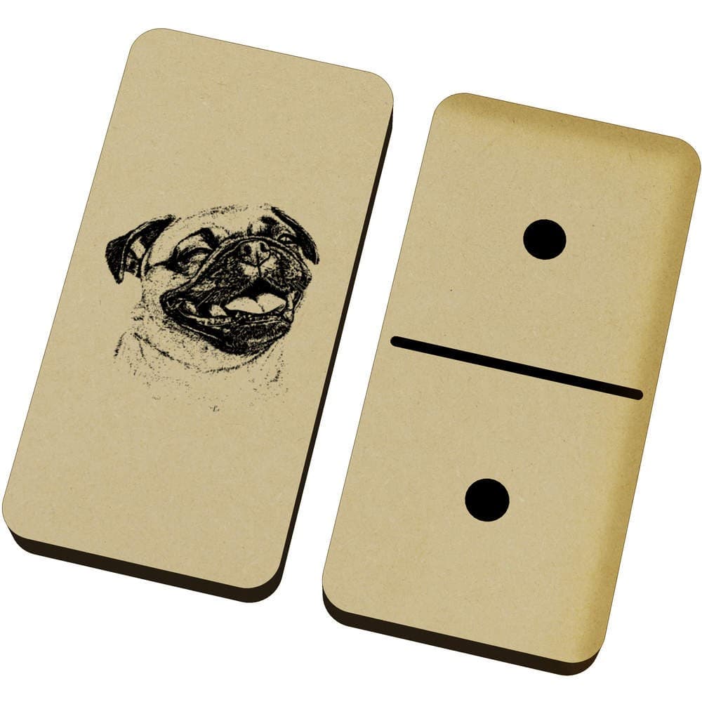 'Happy Pug Portrait' Domino Set with Box (DM00054268)