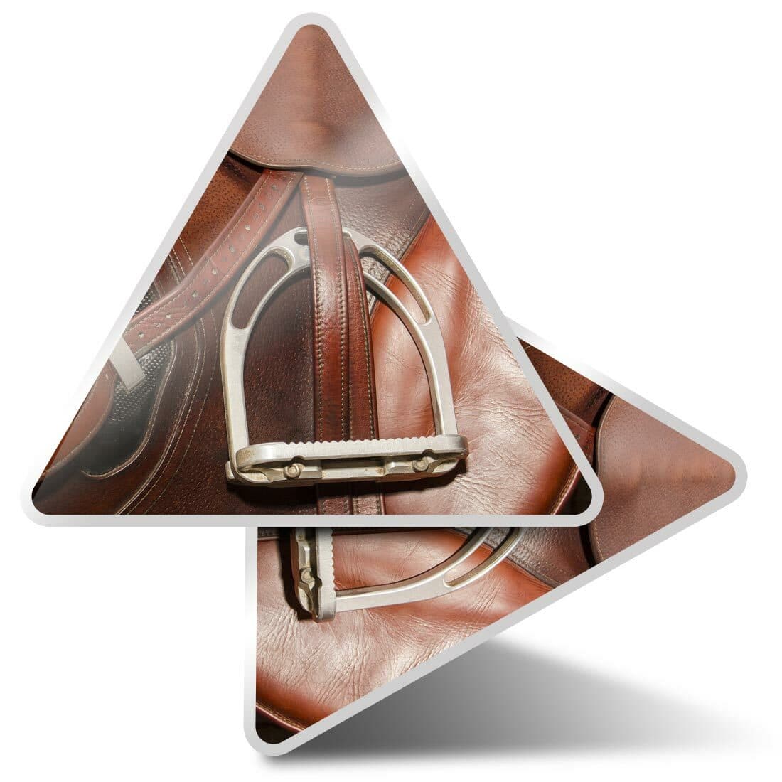 2 x Triangle Stickers  10cm - Horse Riding Saddle  #45360