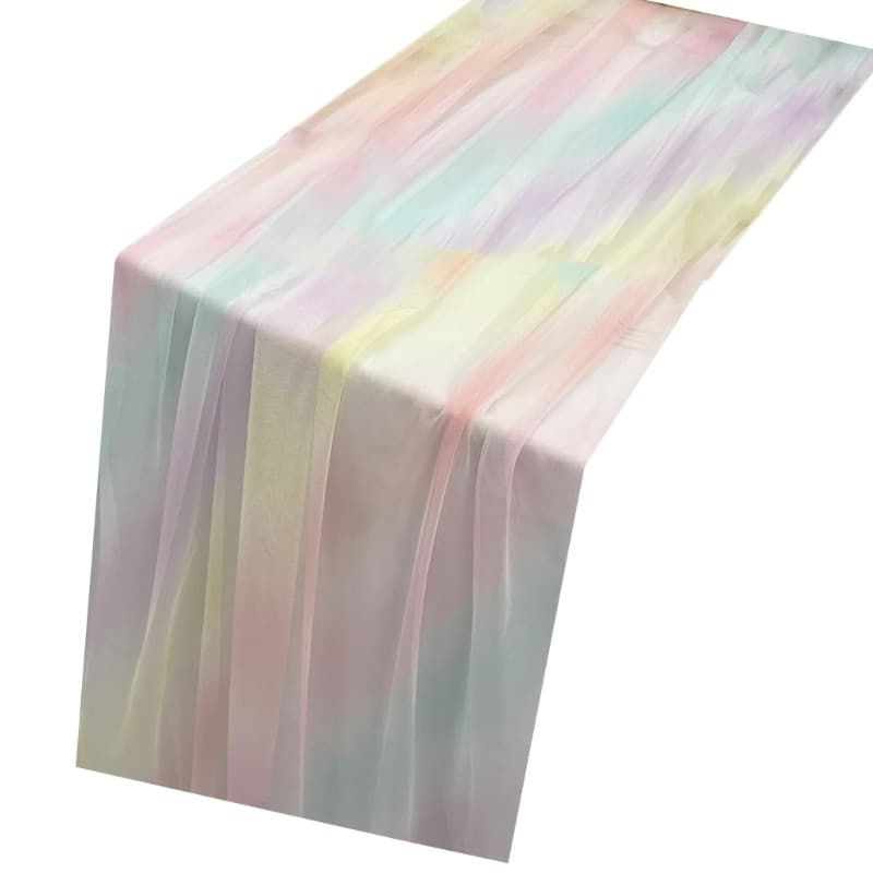 Reusable Rainbow Theme Dining Decoration Polyester Easy to Cleaning Store
