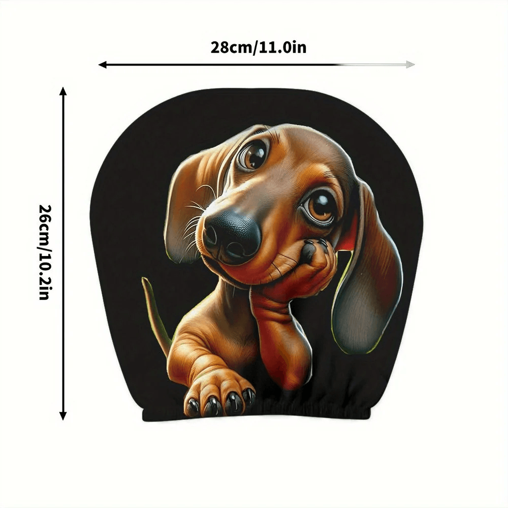 2PCS Cute Dachshund Dog Car Headrest Covers| Stain Resistant Elastic Headrest Pr