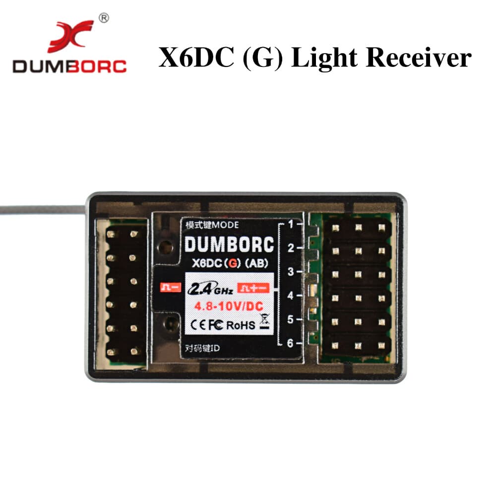 DUMBORC X6P 6CH RC Radio Controller Transmitter and P6DC Receiver for RC Car Boats