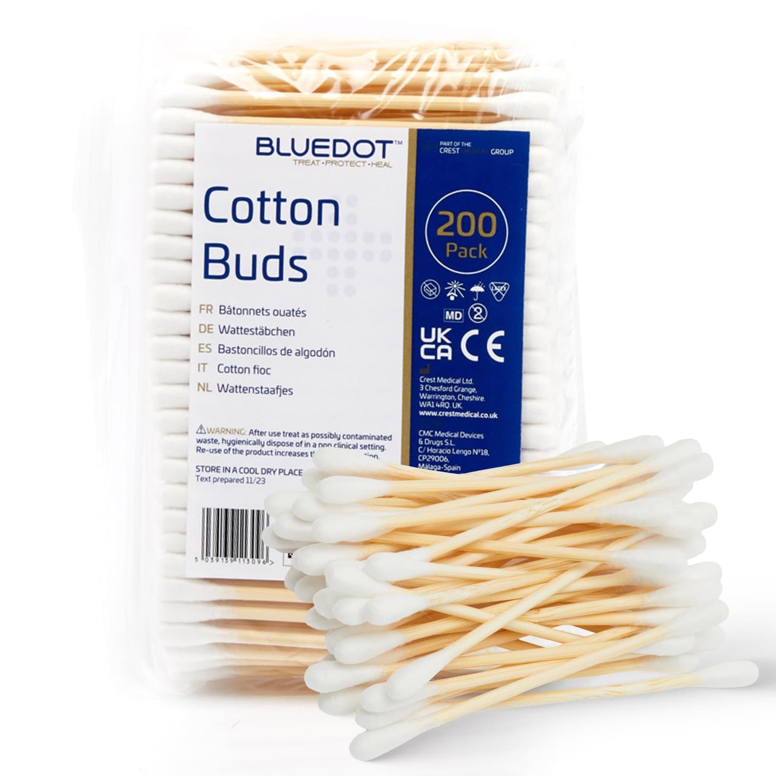 Cotton Wool Buds (Pack of 200) Double Ended Soft and Gentle Cotton Buds for