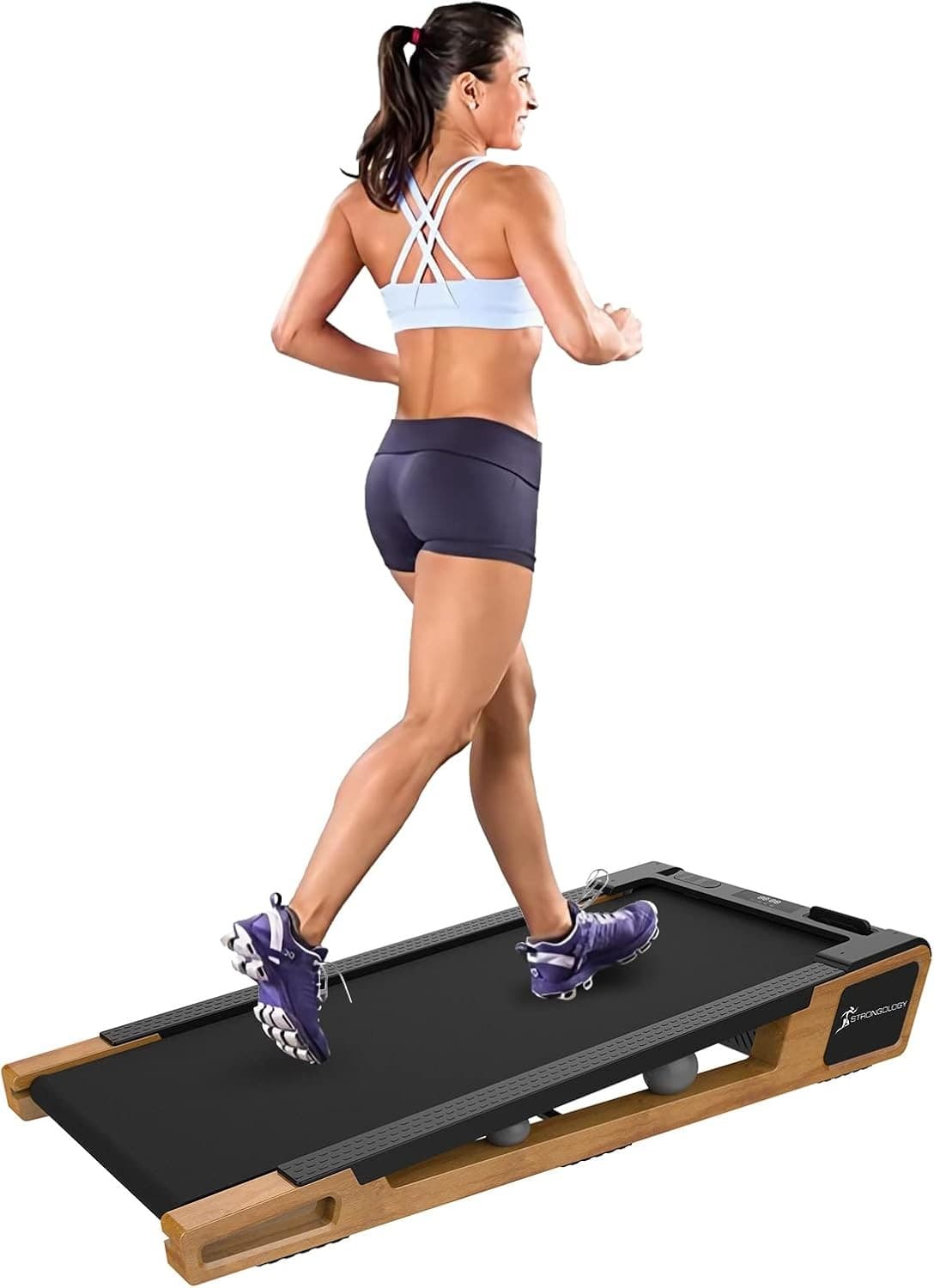 Strongology Inclino 5° Incline Treadmill Walnut Home Office Quiet 2.0HP LED