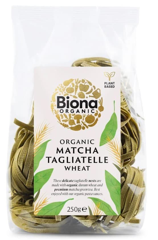 Biona Organic Matcha Wheat Tagliatelle Nests 250g-2 Pack