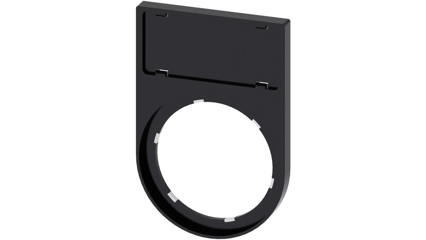 Ramka do etykiet zatrzaskiwanych 12,5x27mm czarna zaokrąglona otwór 22mm SIRIUS