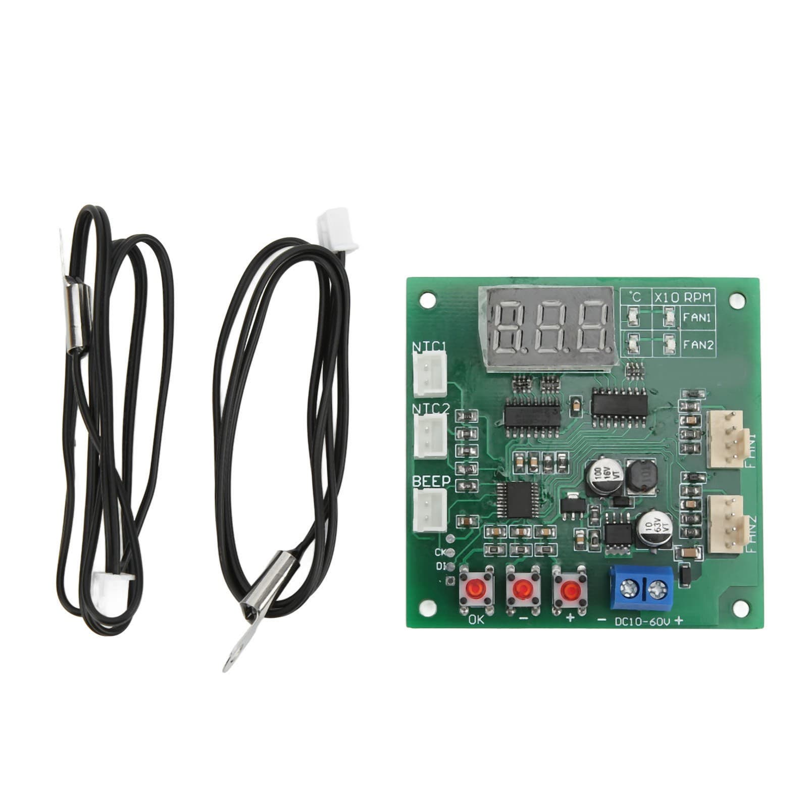 Dc10‑60V 2 Channel 4 Wire Fan Pwm Temperature Speed Controller Governor Mo BAJ