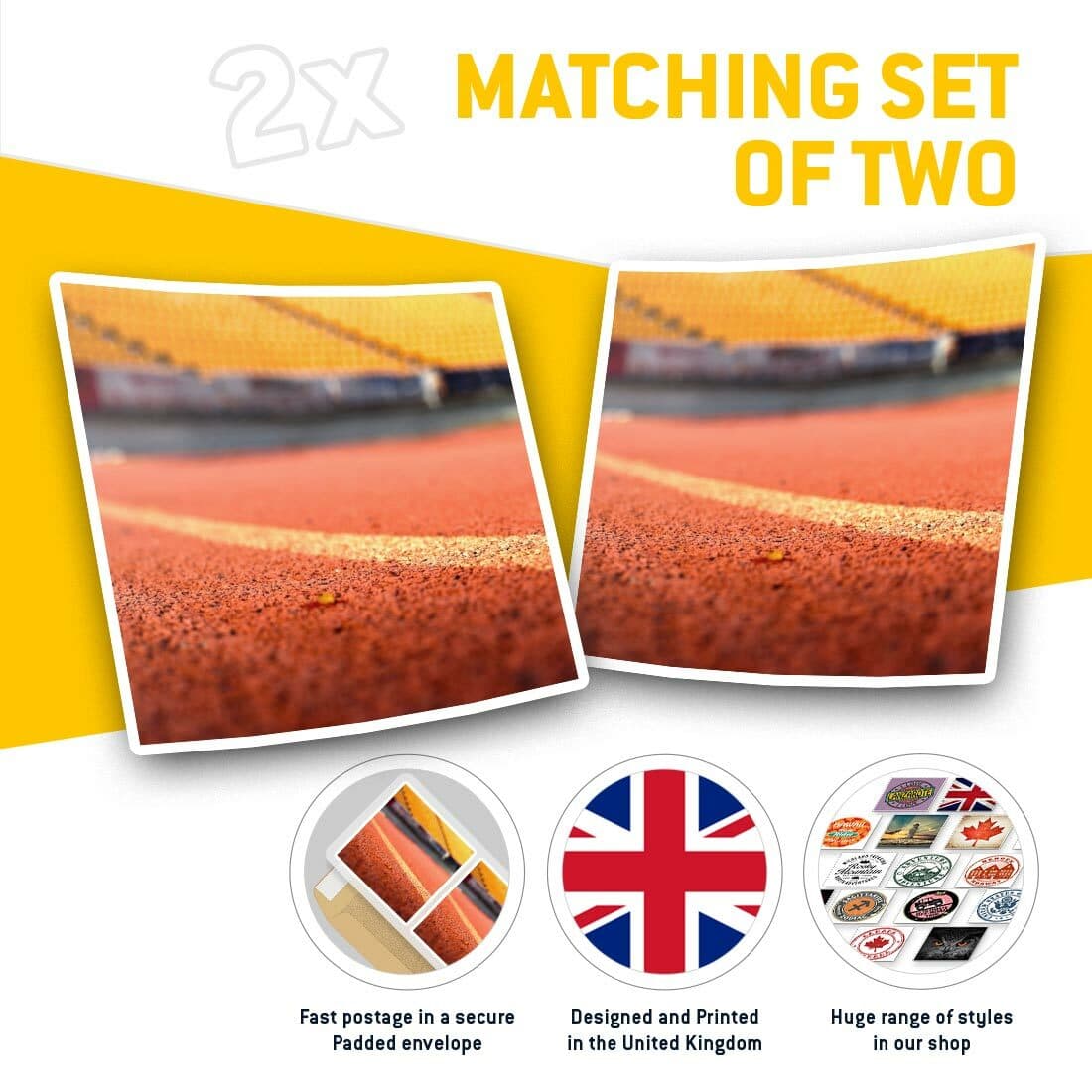 2 x Square Stickers 10 cm - Running Track Athletics Gym Sport Healthy Cool Gift view 2