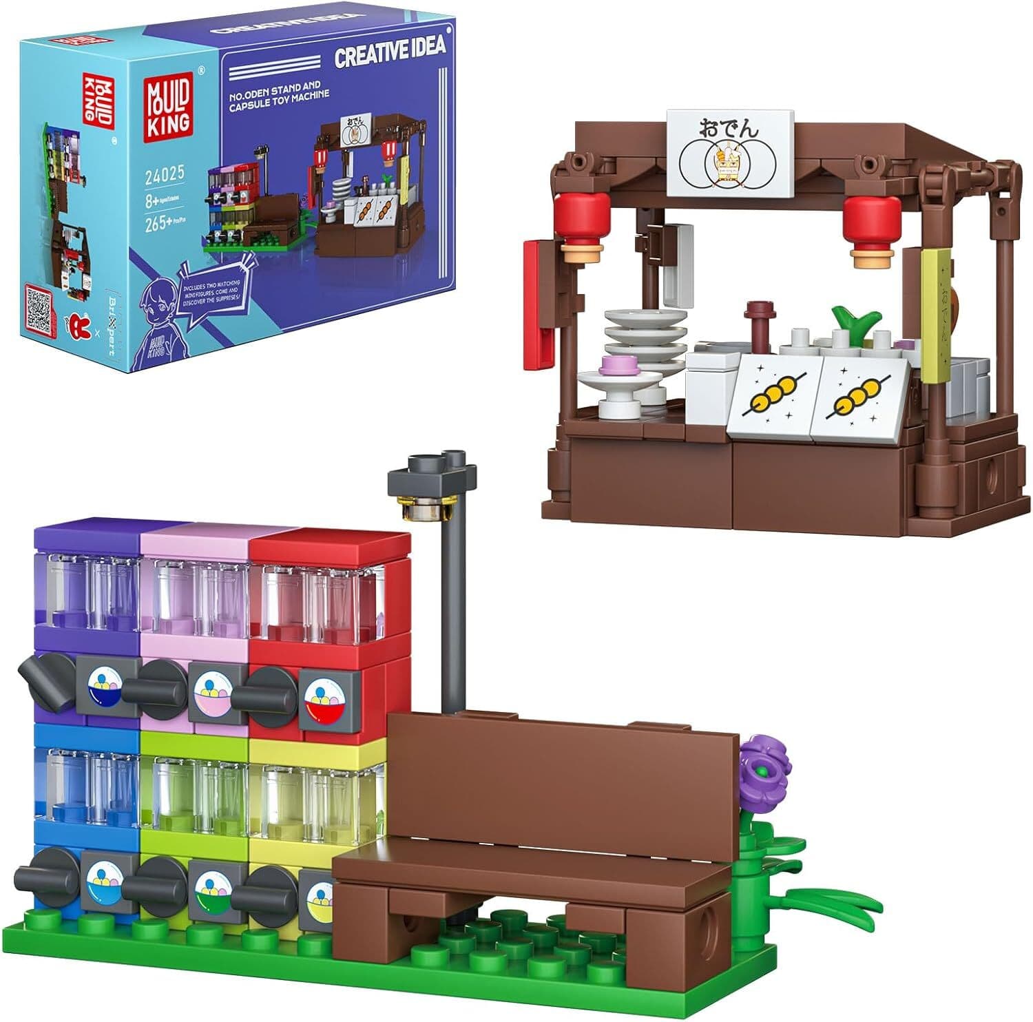 🇬🇧 Mould King Mini-Stall Oden Food Stand and Capsule Building Bricks 265pc 24025
