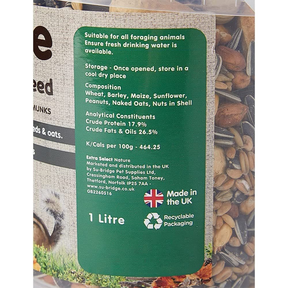 Extra Select Squirrel and Chipmunk Feed In Bucket 1ltr 580 g (Pack of 1) view 2