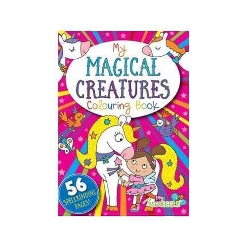 A4 Magical Creatures Colouring In Book - Girls Kids Childrens Unicorn Activity