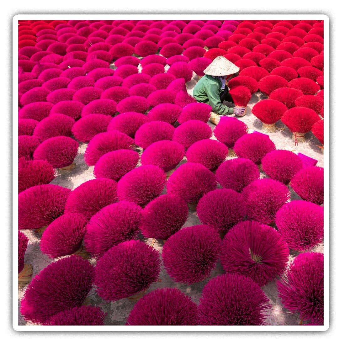 2 x Square Stickers 10 cm - Incense Sticks Vietnam Travel Tourism  #45396