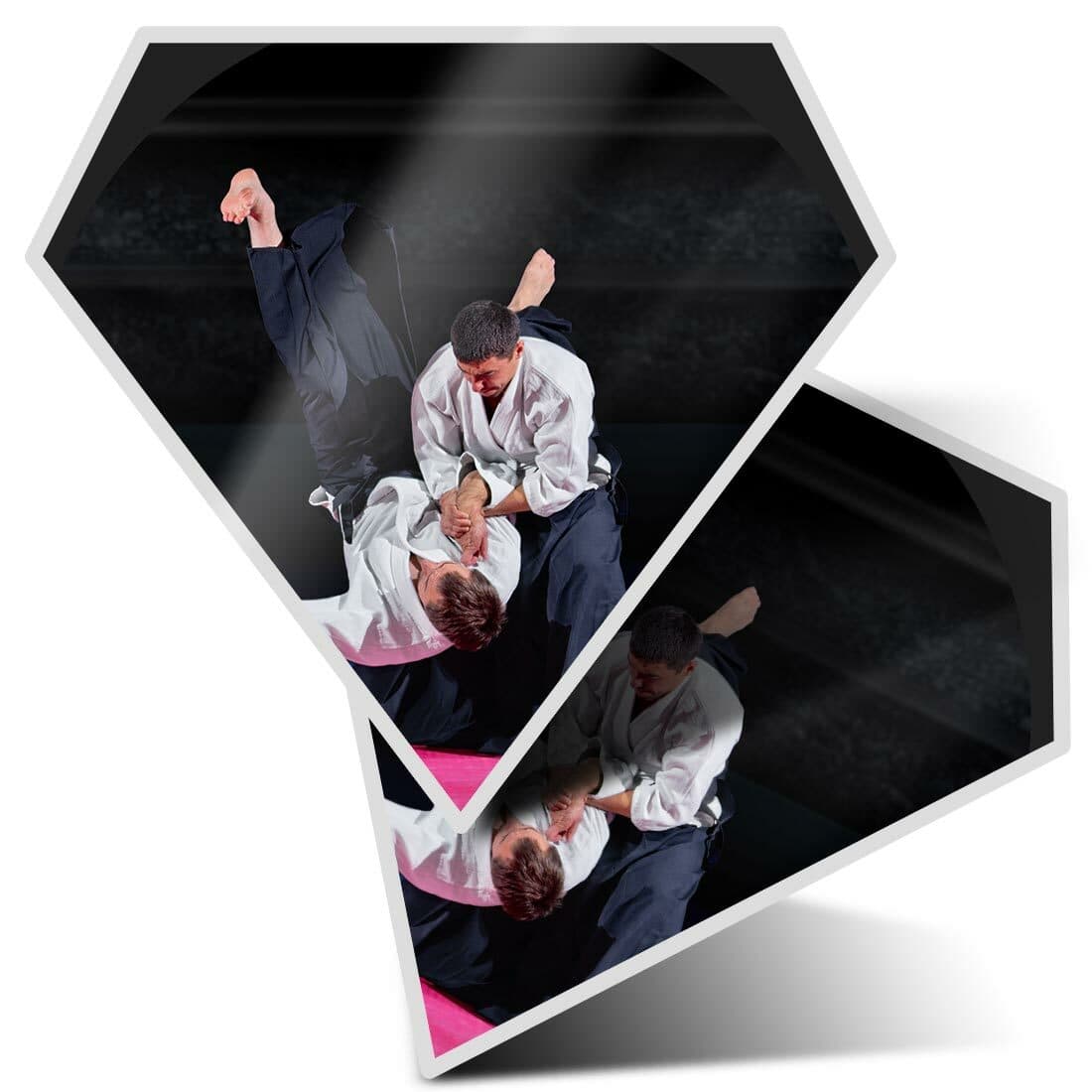 2 x Diamond Stickers 10 cm  - Aikido Martial Arts Karate Fight  #21120