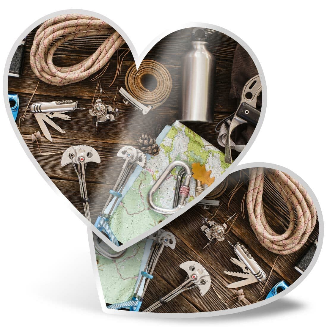 2 x Heart Stickers 10 cm - Climbing Equipment Ropes Boots #12624