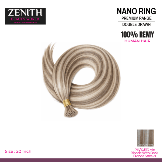 NANO RING PREMIUM RANGE 20\" P16/12/613 MIX BLONDE