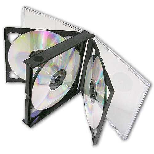 5 x 6 Way Black 23mm CD Case Holds 6 Discs High Quality New Replacement case