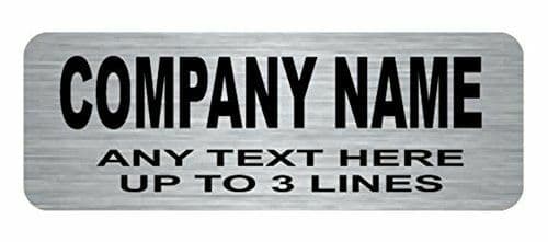 Silver name badge engraved 70mm x 25mm no border lnb5