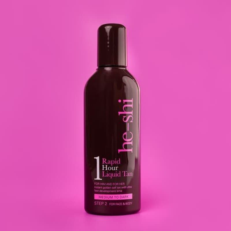 He-Shi Rapid 1 Hour Liquid Self Tan - Medium to Dark Tan - Quick Dry view 2