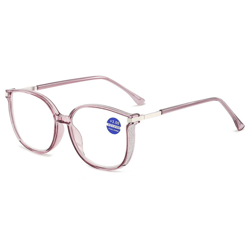 Reading Glasses Women Large Frames Cat Anti Blue Light Bling Style