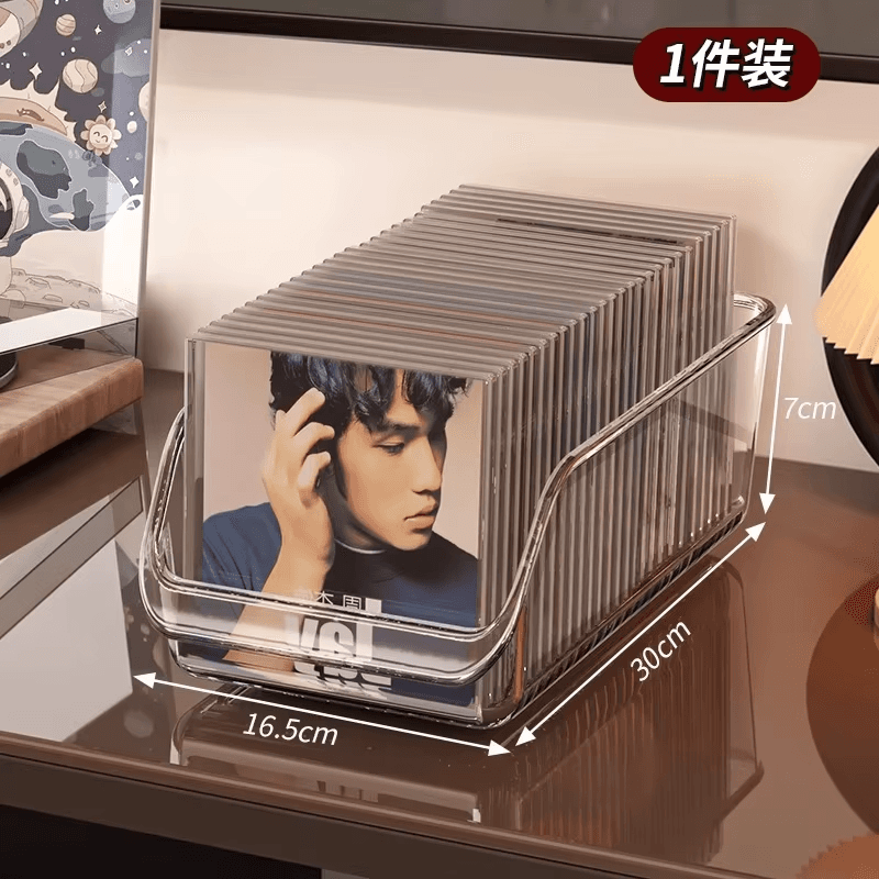 Box Storage Box Desktop Album Storage Display Box Disc Tape Organizer Bla Vinyl