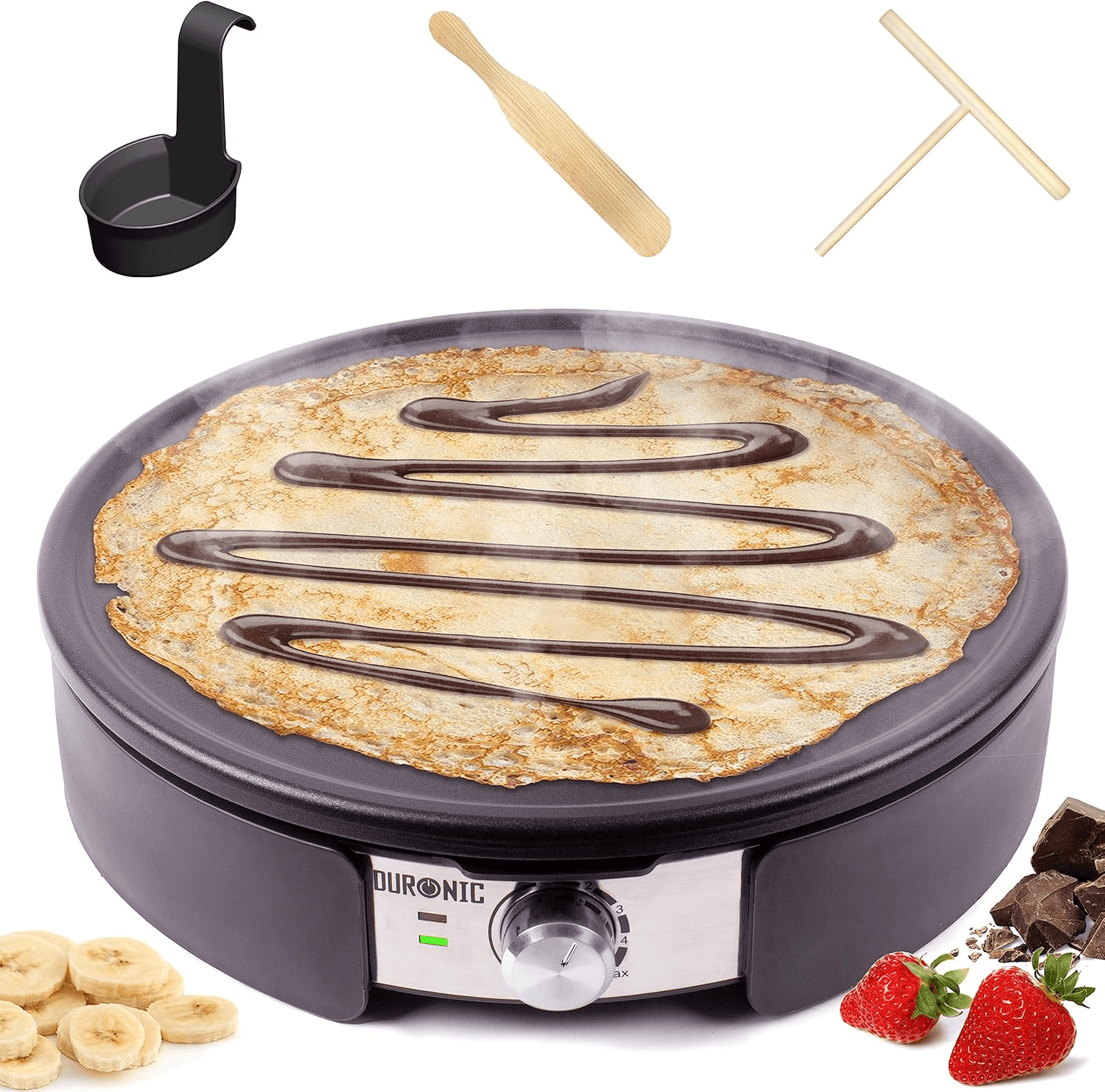 Crepe Maker PM152 Electric Pancake Maker Machine 37Cm Non Stick Removable Hot Pl