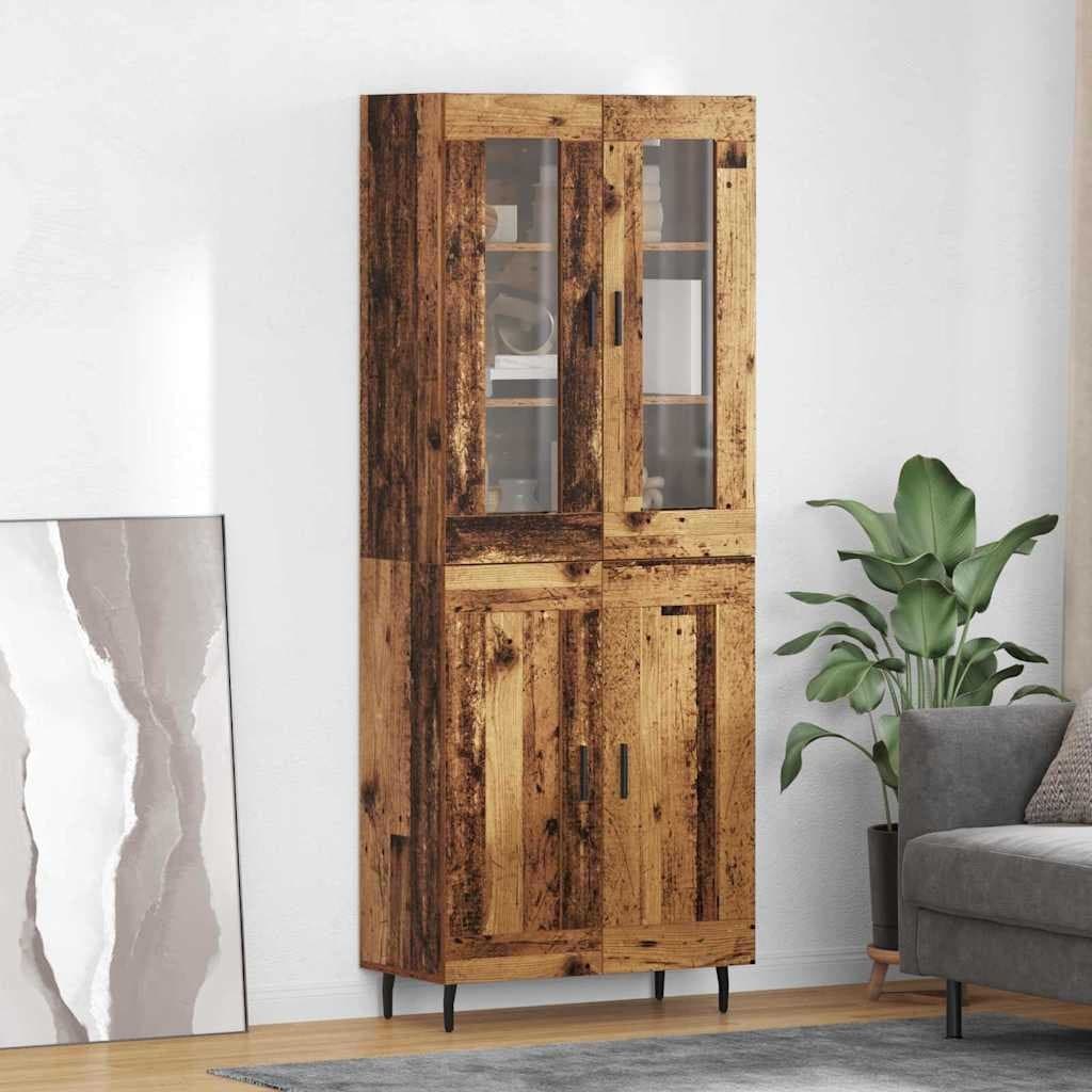 Highboard 2 pcs Old Wood 69.5 x 34 x 180 cm Engineered Wood
