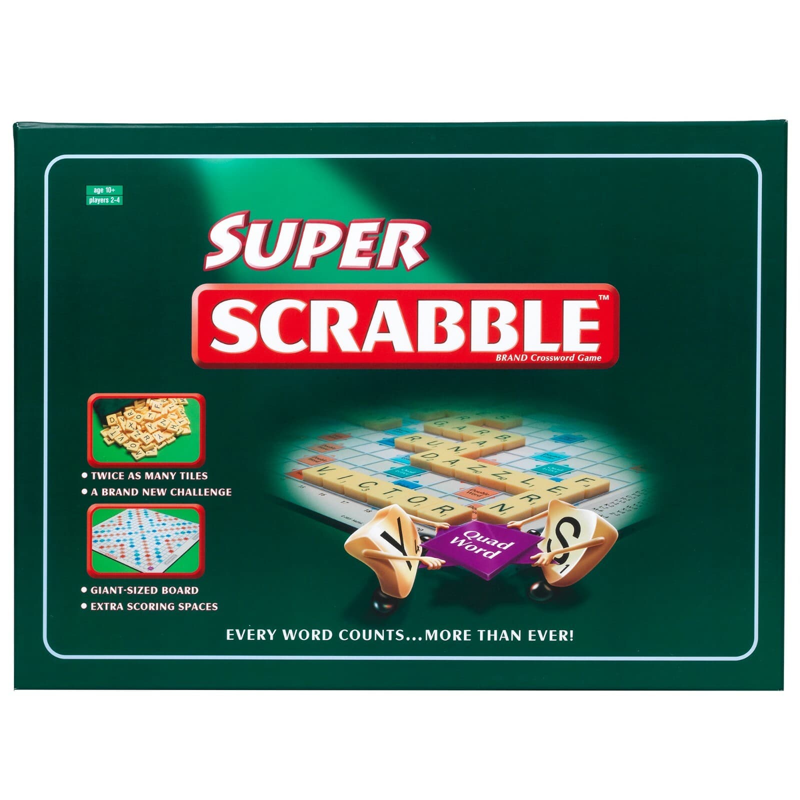 Super Scrabble - Deluxe Edition with Oversized Game Board and Tiles - Classic Word