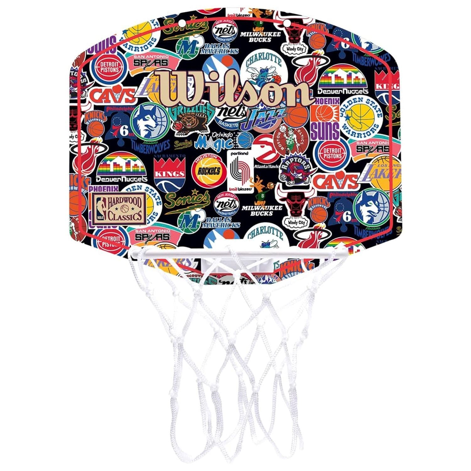 Wilson NBA Team Retro Mini Basketball Hoop Door Mount WZ6017301 Multi