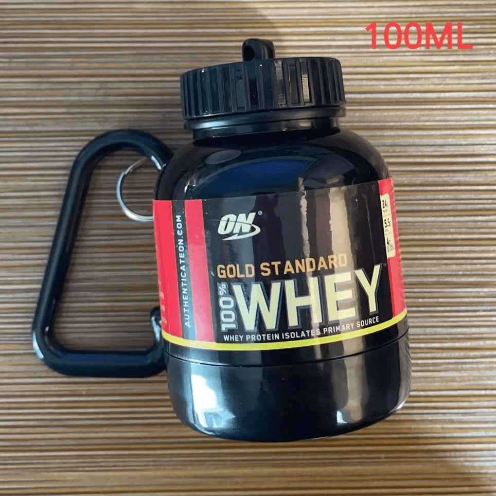 100-200ml Protein Powder Bottle Keychain Funnel Medicine Storage Cup Sport UK
