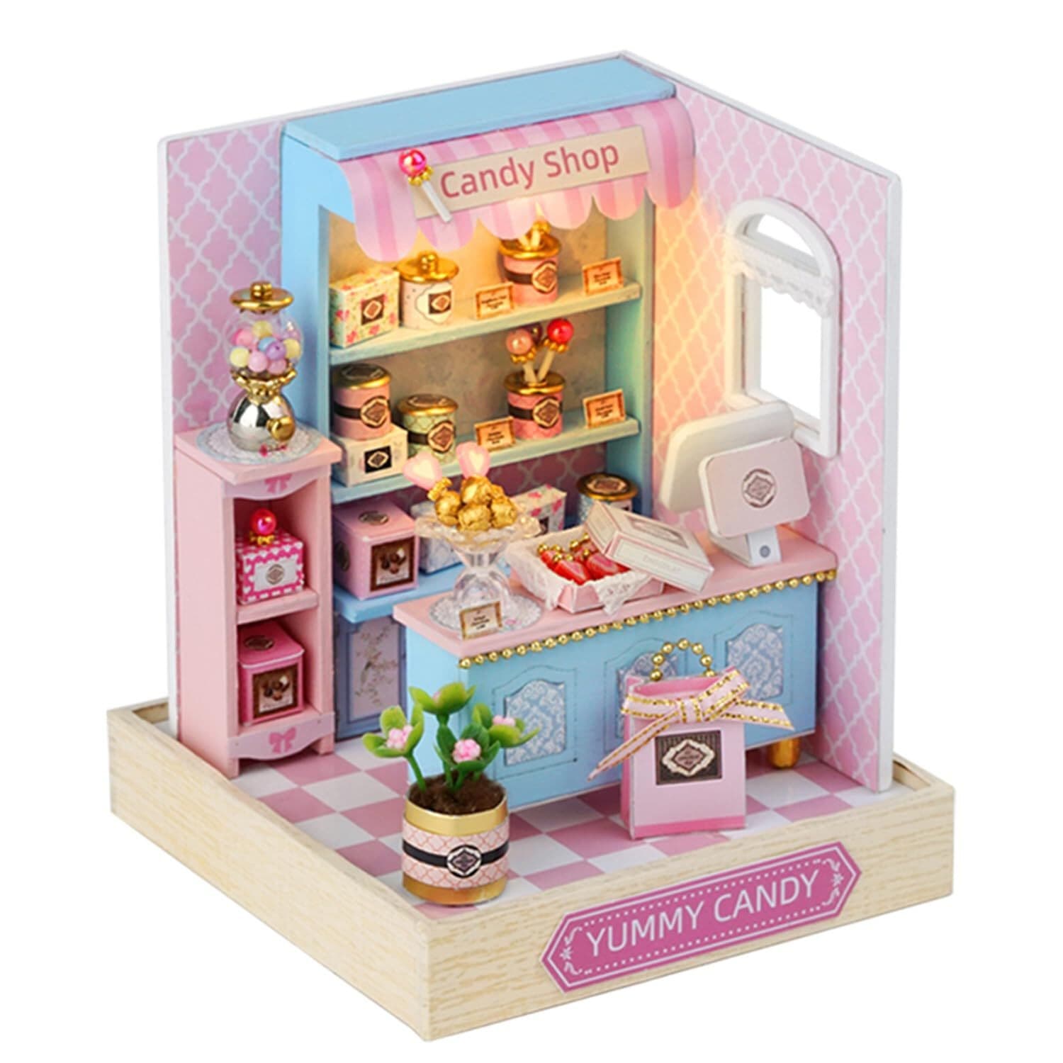 Kisoy Dollhouse Miniature Kit - DIY 3D Wooden House with Dust Cover
