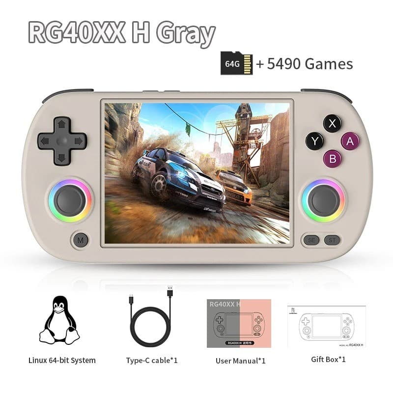 ANBERNIC RG40XX H Retro Handheld Game Console Linux 4 Inch 5000+ Games 64GB