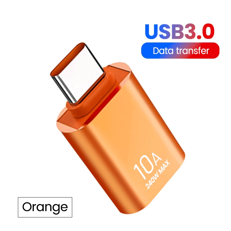 10A OTG USB 3.0 to Type C Adapter USB Female to Type C Male Fast Charging Adadpt