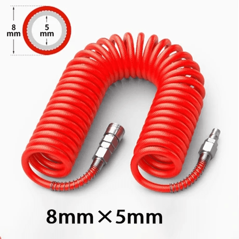 PU Spring Air Hose High-Pressure Explosion-Proof Spiral Retractable Air Pump Pne