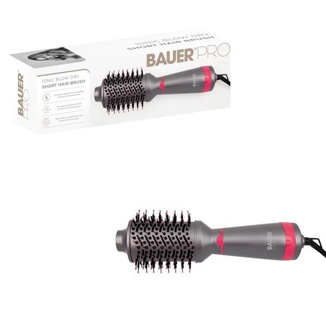 Bauer Hot Air Blow Dry Brush / 2 in 1 Hair Dryer and Styler / Medium to Long Hair