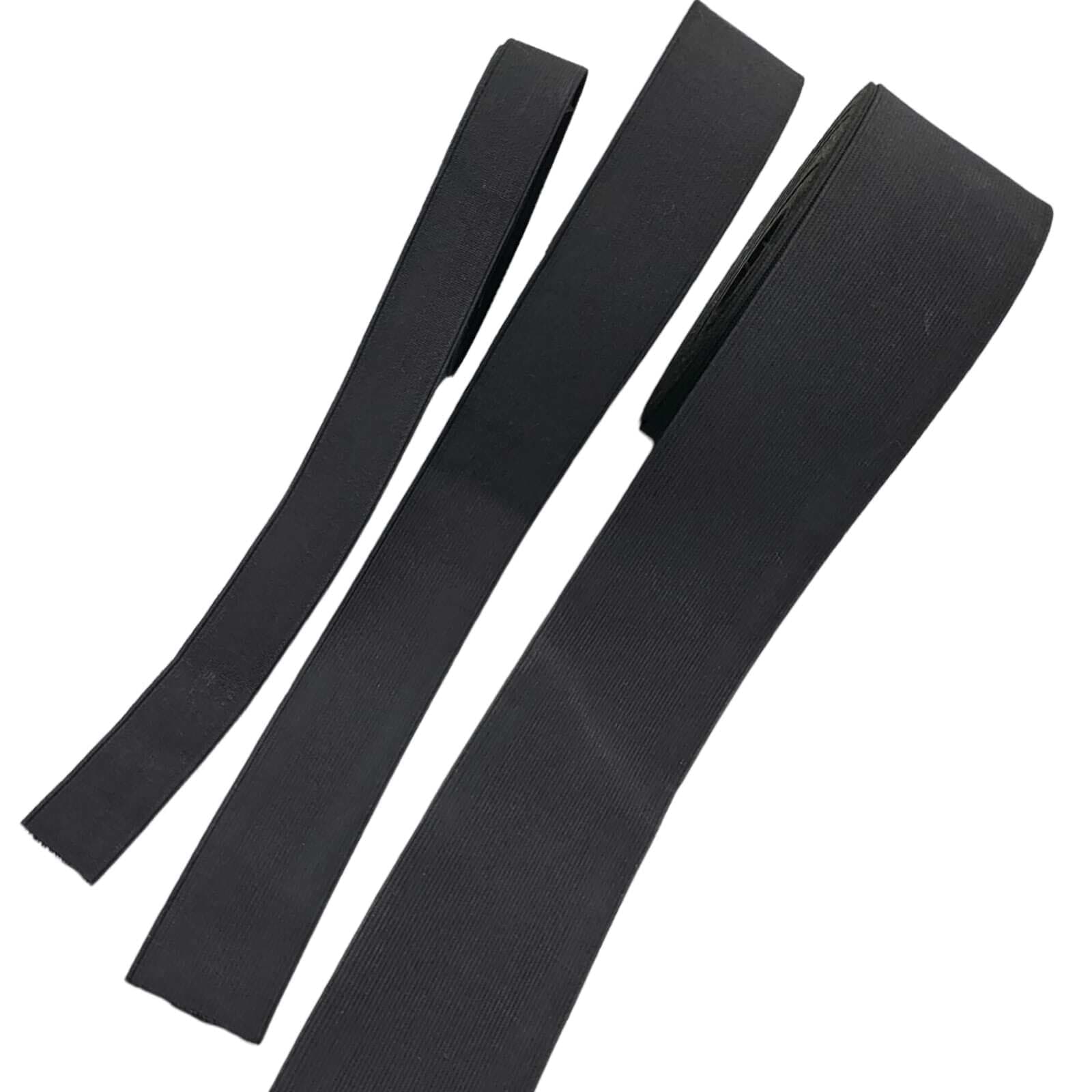 Black | White Elastic Flat woven 19mm 25mm 30mm 40mm 50mm
