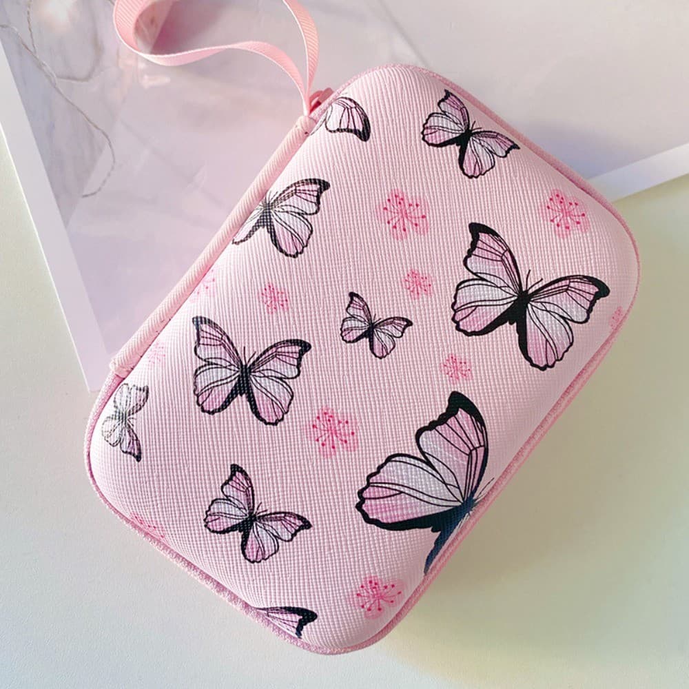 Cartoon Print Data Cable Storage Box Hard Shell Coin Purse