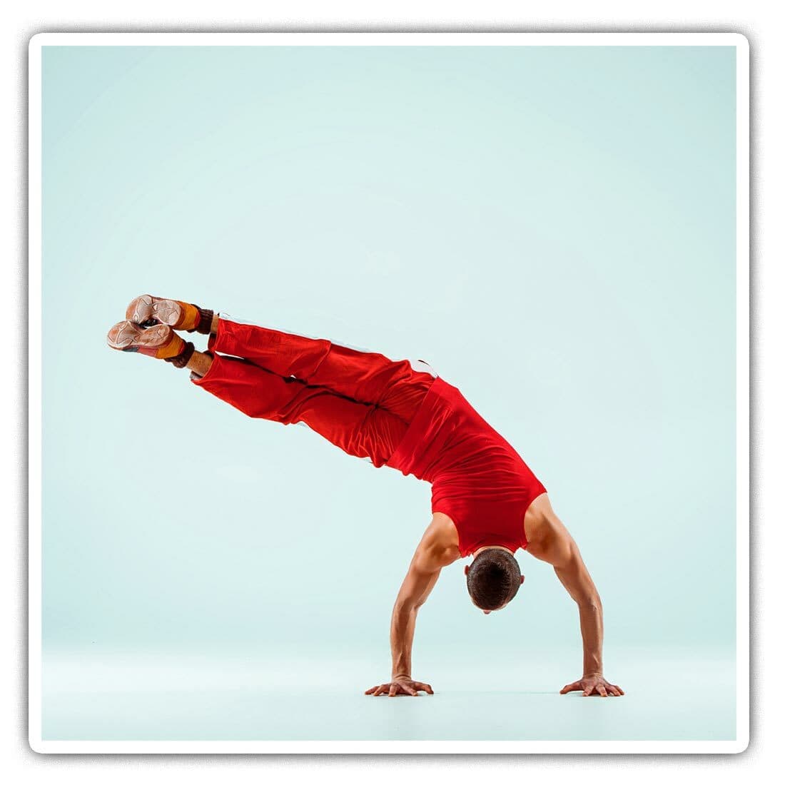 2 x Square Stickers 7.5 cm - Gymnastic Acrobat Man Fitness  #45271