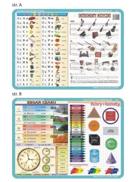5903111525019 Podkładka edu. 001 - Abecadło| zegar| kolory i.. Visual System